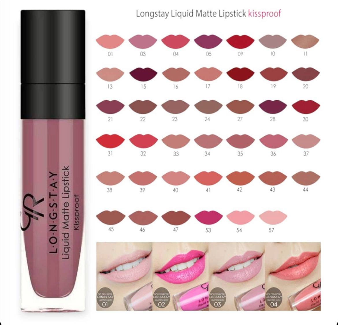 رژ لب مایع مات بادوام گلدن رز GOLDEN ROSE سری لانگ استی