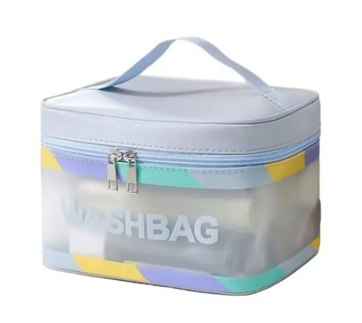 واش بگ مستطیلی طرح‌دار آبی