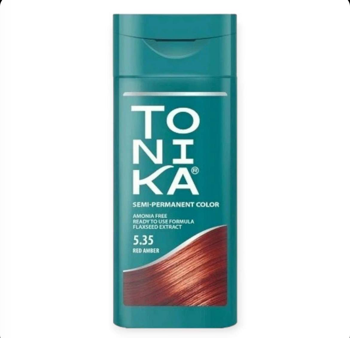 شامپو رنگ تونیکا TOHNIKA شماره 5.35 رنگ کهربایی حجم 150 میلی لیتر