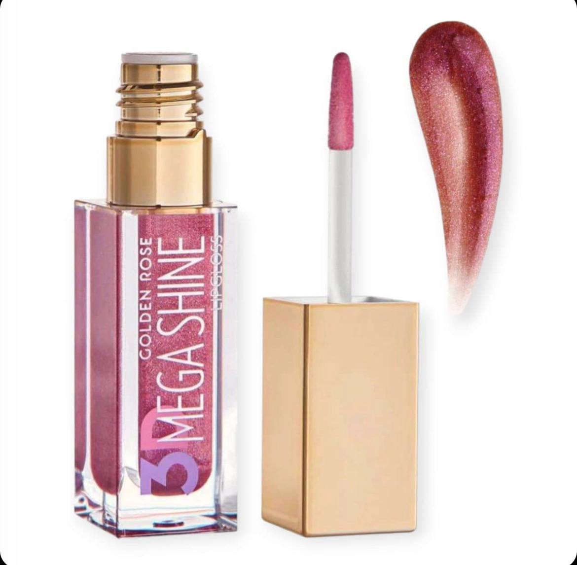 رژ لب مایع براق گلدن رز مدل Mega Shine 3D