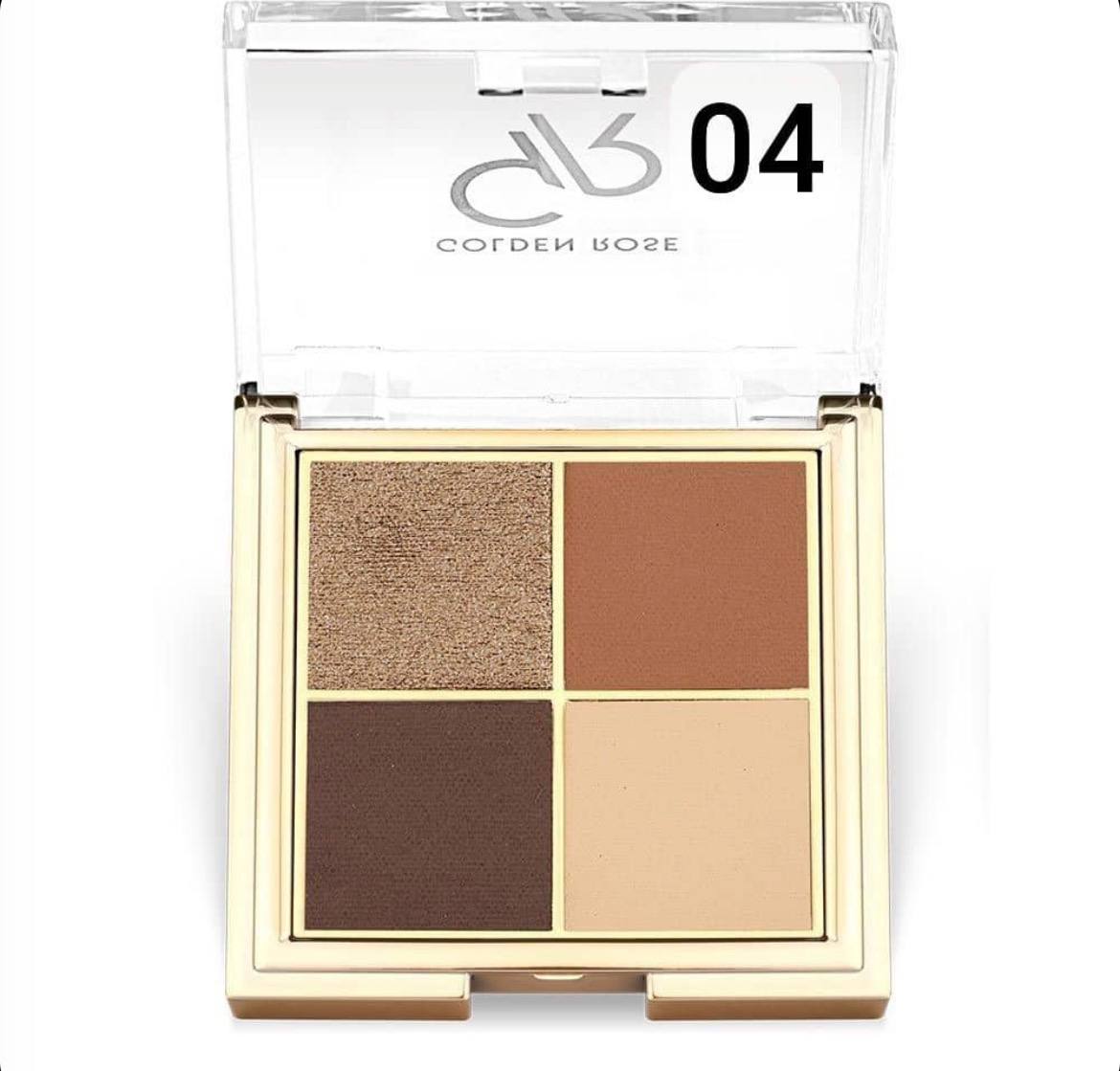 پالت سایه چشم پودری 4 رنگ طلایی گلدن رز GOLDEN ROSE مدل کواترو Quattro